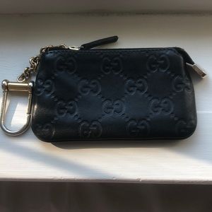 Gucci Key holder Guccissima black leather